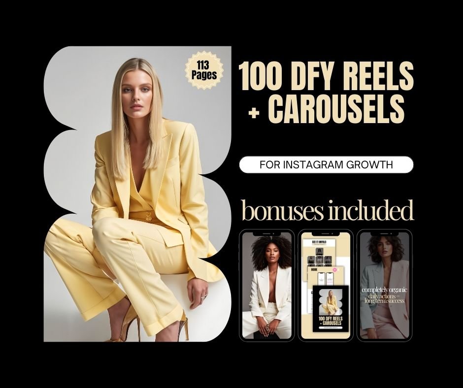 100 DFY Reels + Carousels for Instagram Growth + 4 Bonuses