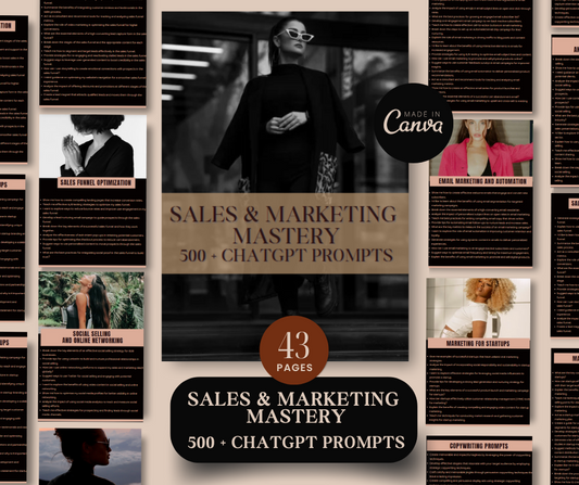 SALES & MARKETING MASTERY 500 + ChatGPT prompts